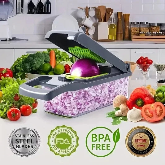 14/16-in-1 Multifunctional Vegetable Chopper – Food Grater, Slicer, and Dicer