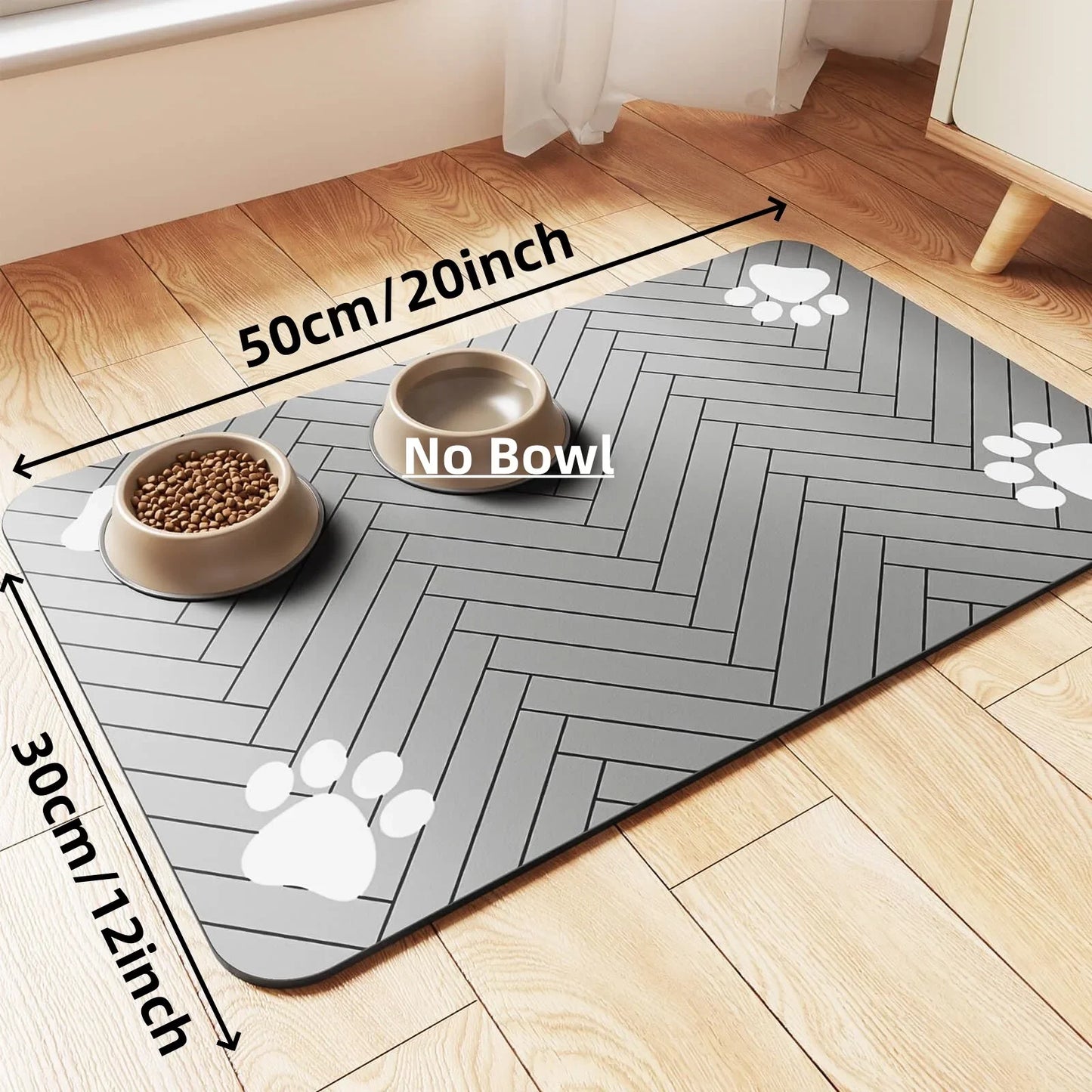 Absorbent Pet Feeding Mat – Waterproof Placemat for Dog & Cat Bowls