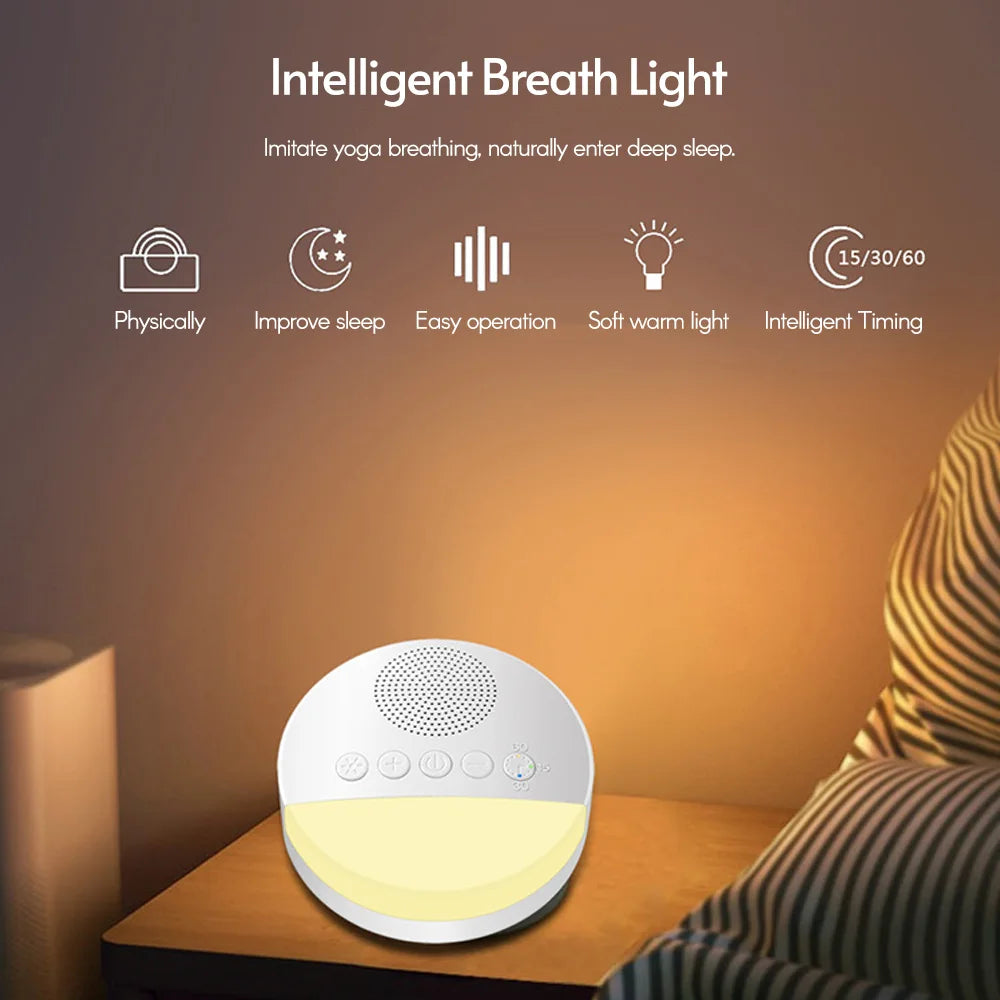 Baby White Noise Machine – USB Rechargeable Sleep Sound Player with Night Light