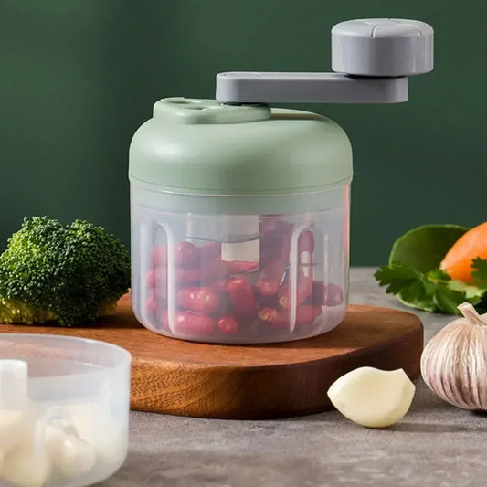 Multifunctional Vegetable Chopper – Manual Hand-Cranked Food Processor for Easy Mincing