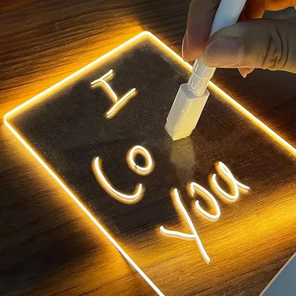 DIY Notepad LED Drawing Board – Glowing Acrylic Message Board for Kids & Adults
