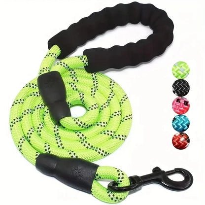 Reflective Dog Leash with Comfortable Padded Handle – Heavy Duty Traction Rope for Strong Dogs