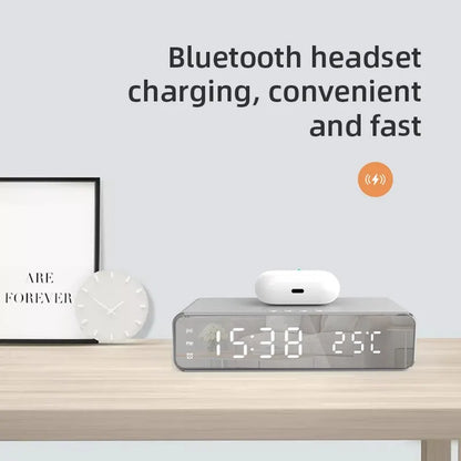 Wireless Charger Time Alarm Clock – All-in-One Charging Dock Station