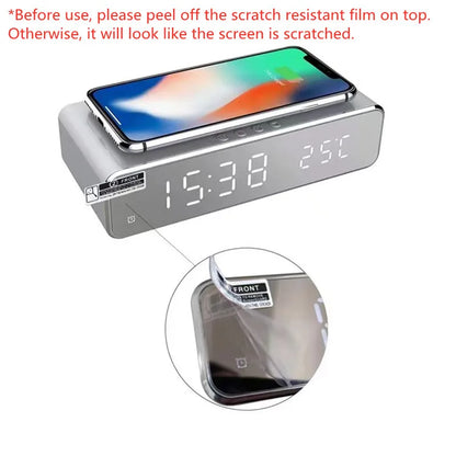 Wireless Charger Time Alarm Clock – All-in-One Charging Dock Station