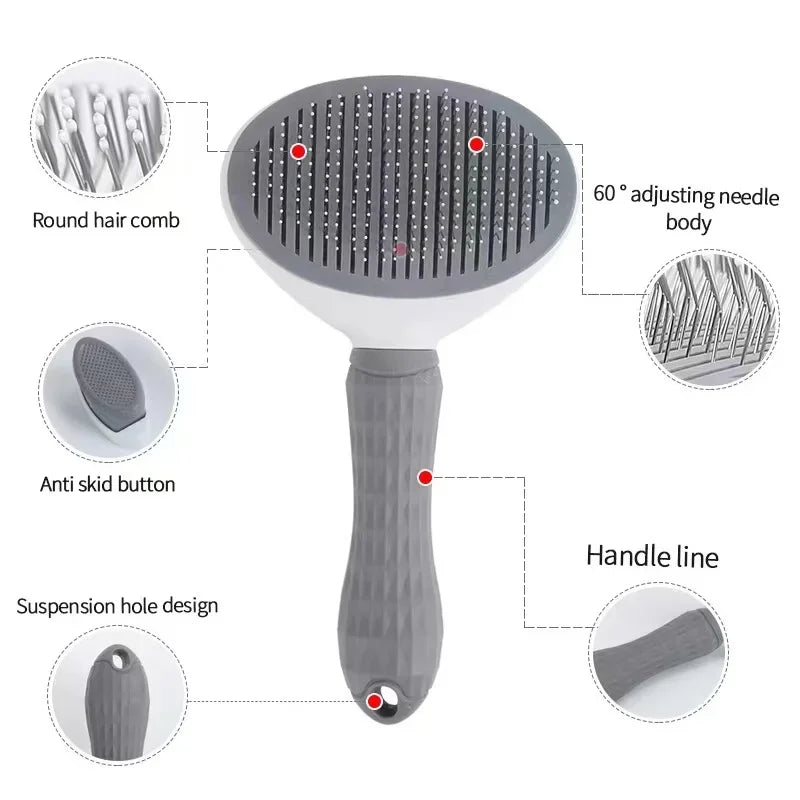 One-Click Hair Removal Pet Comb – Automatic Cat & Dog Hair Removal Brush