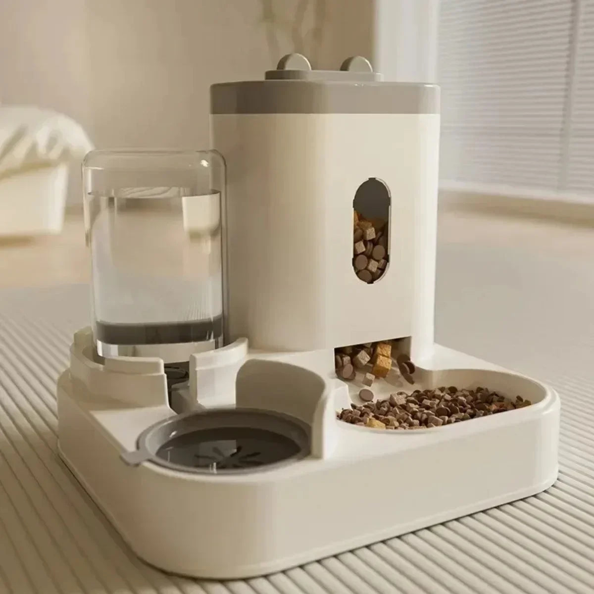 Automatic Feeder Dog & Cat Food Bowl with Water Fountain – Large Capacity Pet Food Dispenser