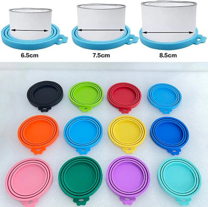 2pcs/set Reusable Pet Food Can Cover – Silicone Dog & Cat Storage Lid with Spoon