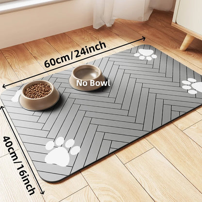 Absorbent Pet Feeding Mat – Waterproof Placemat for Dog & Cat Bowls
