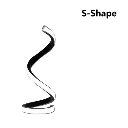White RGB LED Table Lamp – Dimmable USB Night Light Spiral Snake Design
