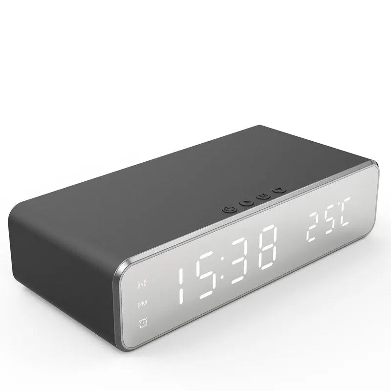 Wireless Charger Time Alarm Clock – All-in-One Charging Dock Station