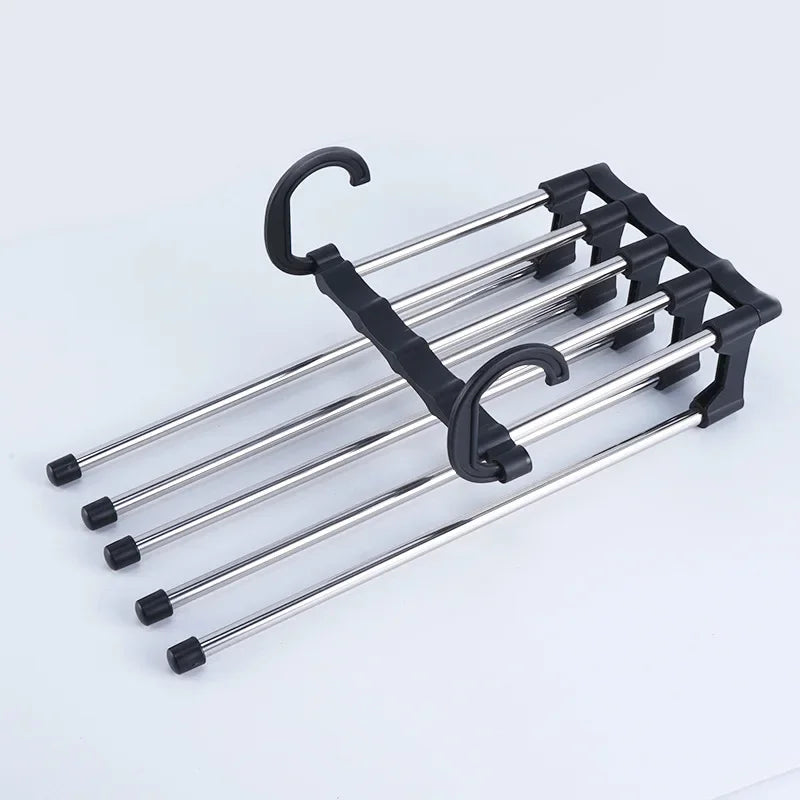 1PC Telescopic Folding Pants Rack – Multi-Layer Pants Hanger for Wardrobe Storage