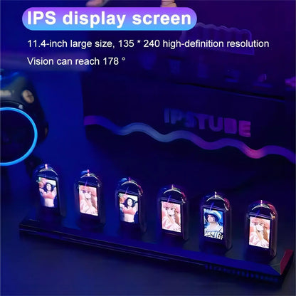RGB Nixie Tube Clock – LED Glows with IPS Color Screen and DIY Analog/Digital Display