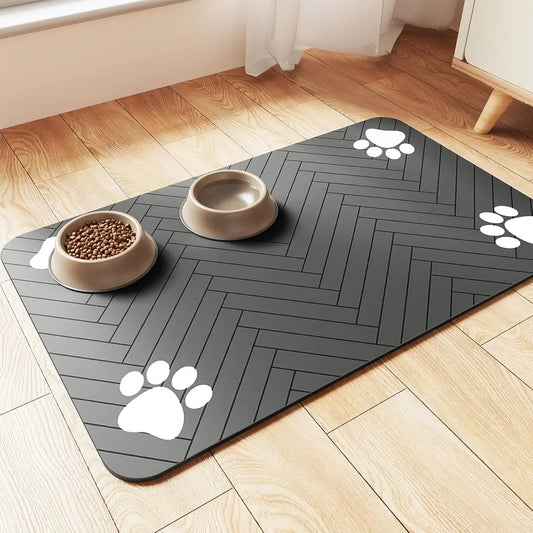 Absorbent Pet Feeding Mat – Waterproof Placemat for Dog & Cat Bowls