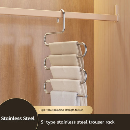 5-Layer Multi-Functional Clothes Hangers – Non-Slip Pant Storage Rack