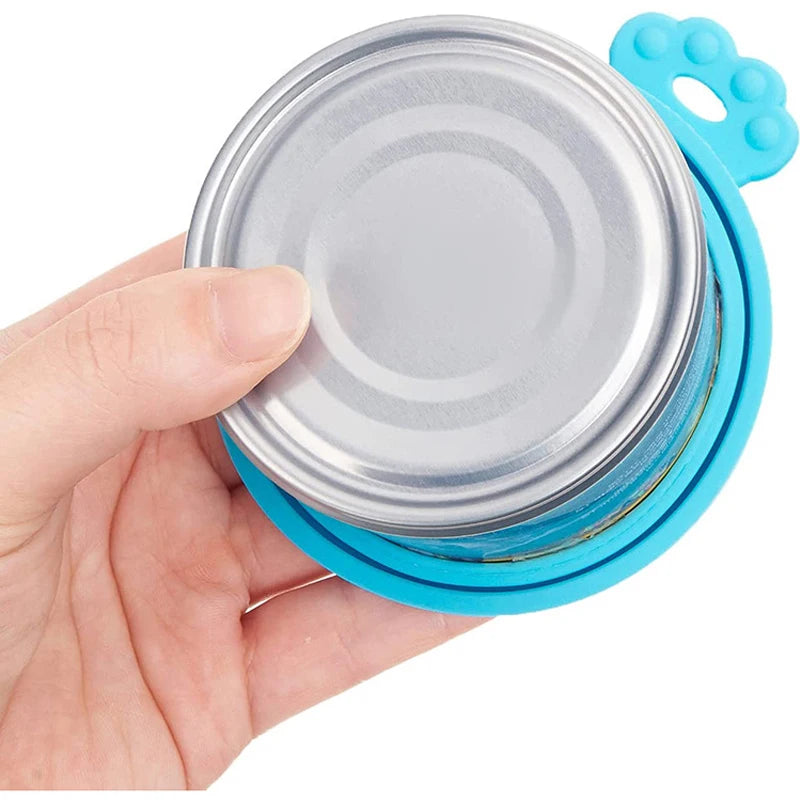 2pcs/set Reusable Pet Food Can Cover – Silicone Dog & Cat Storage Lid with Spoon