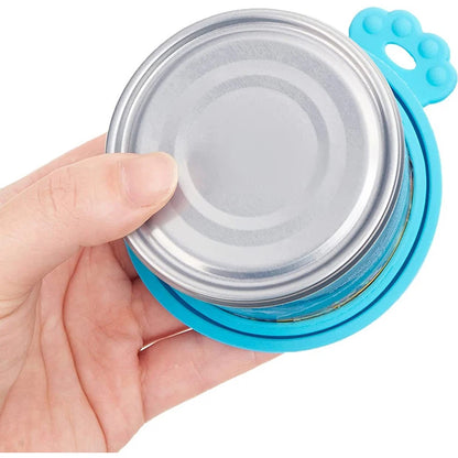 2pcs/set Reusable Pet Food Can Cover – Silicone Dog & Cat Storage Lid with Spoon