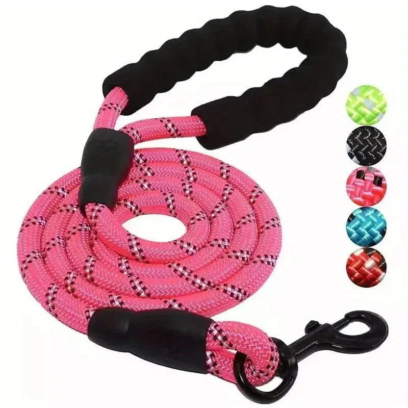 Reflective Dog Leash with Comfortable Padded Handle – Heavy Duty Traction Rope for Strong Dogs