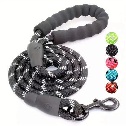 Reflective Dog Leash with Comfortable Padded Handle – Heavy Duty Traction Rope for Strong Dogs