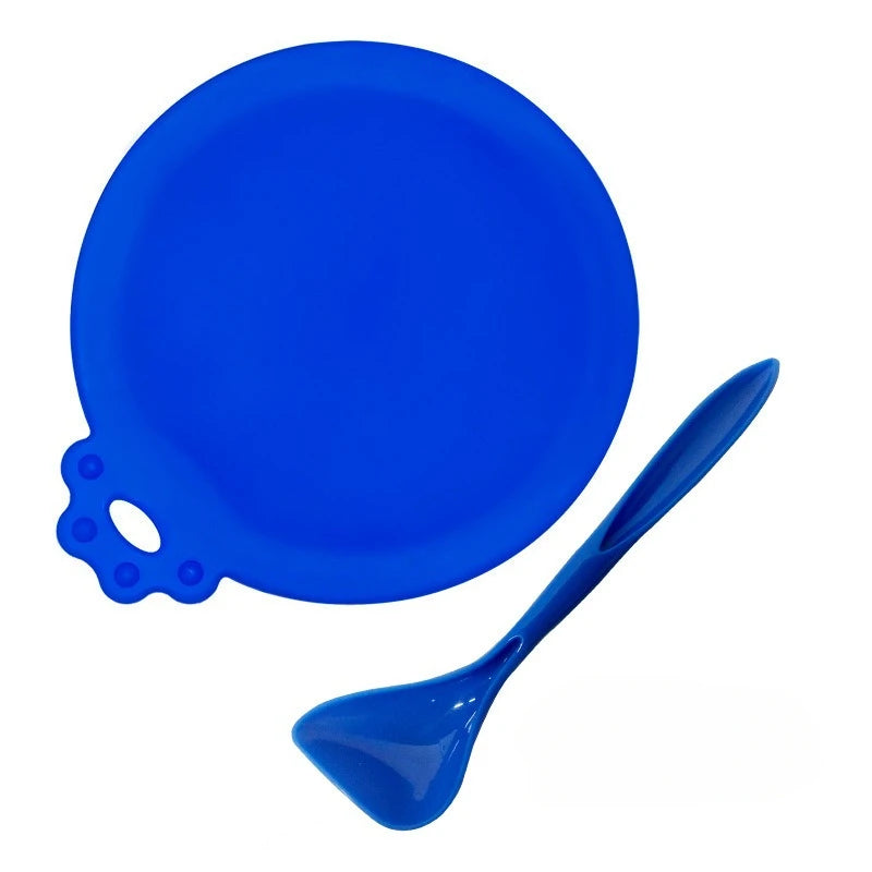 2pcs/set Reusable Pet Food Can Cover – Silicone Dog & Cat Storage Lid with Spoon