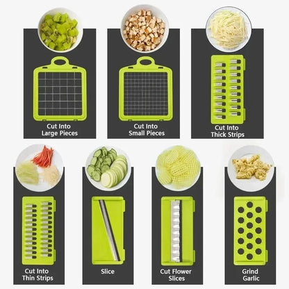 14/16-in-1 Multifunctional Vegetable Chopper – Food Grater, Slicer, and Dicer