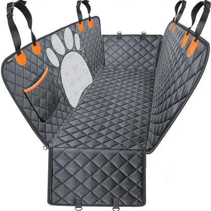 Dog Car Seat Cover for Back Seat – 100% Waterproof Hammock with Mesh Window & Side Zipper