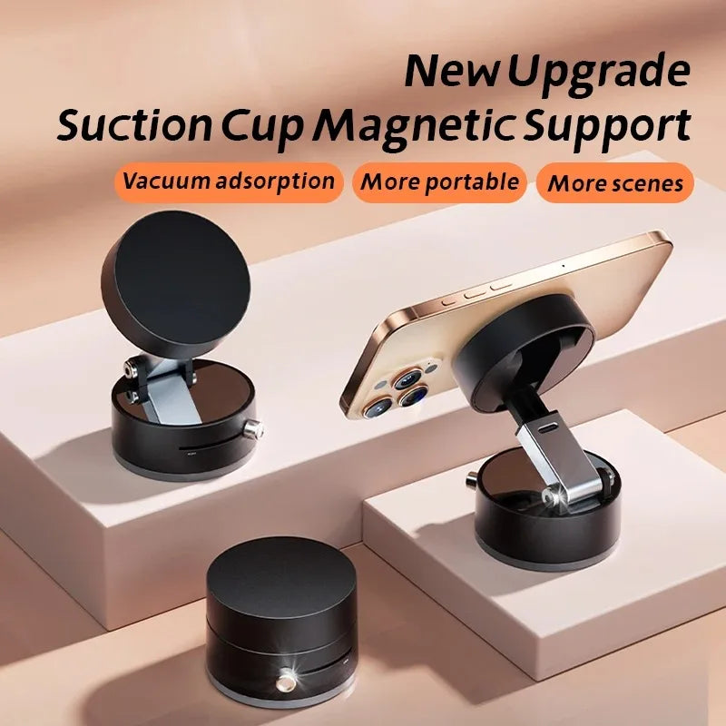 Vacuum Magnetic Suction Cup Folding Swivel Stand – Secure & Versatile Mobile Phone Holder