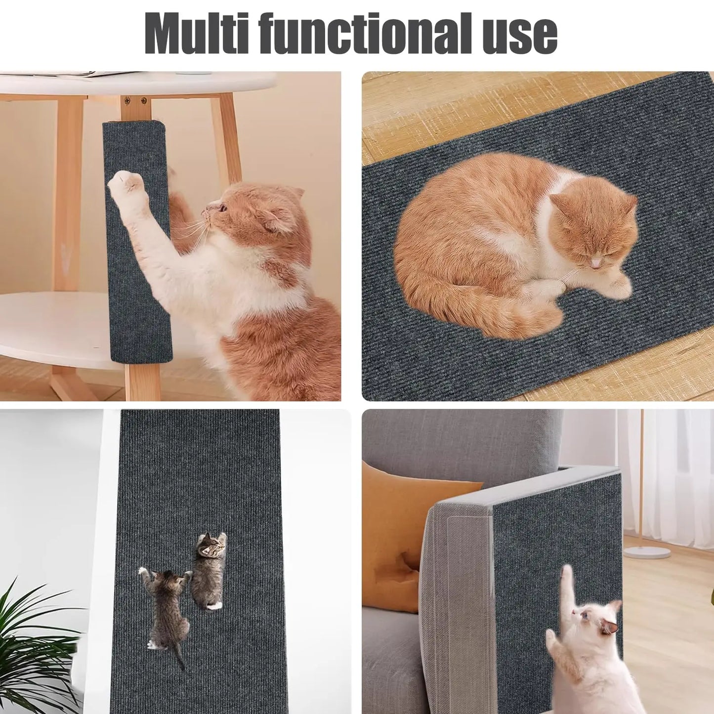 Anti-Cat Scratch Mat – Trimmable Self-Adhesive Carpet for Furniture & Sofa Protection