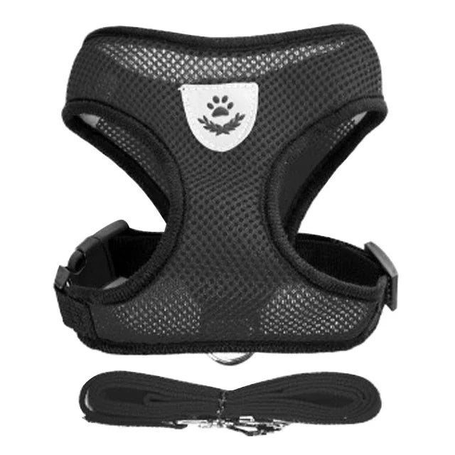 Cat Harness Vest & Walking Lead Leash – Adjustable Mesh Dog Harness for Small & Medium Pets