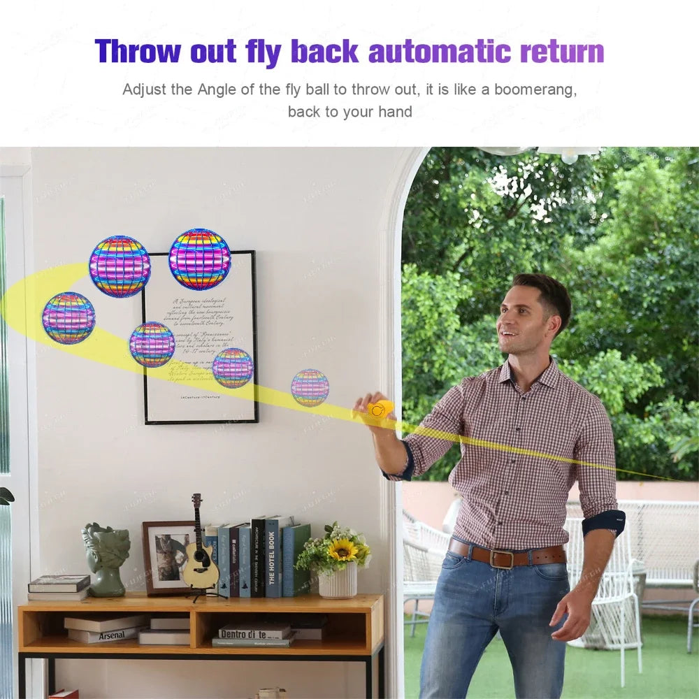 Flying Ball Boomerang Flyorb – LED Light-Up Magic Hover Ball Drone Spinner