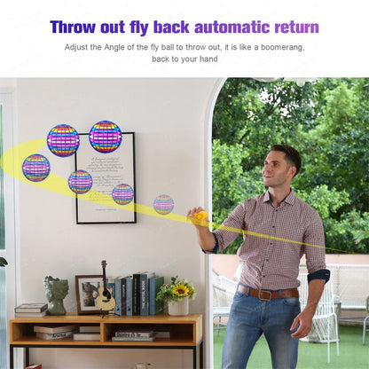 Flying Ball Boomerang Flyorb – LED Light-Up Magic Hover Ball Drone Spinner