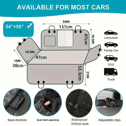Ideal Car Seat Cover – Waterproof & Scratch-Resistant Dog Hammock for Ultimate Protection