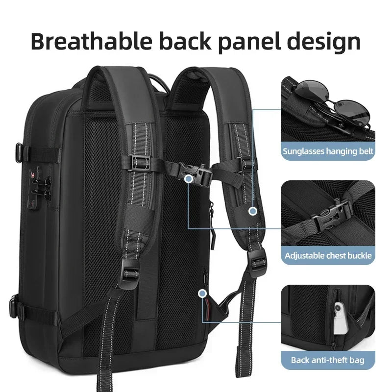 Men’s Travel Backpack – 17” Laptop Backpack with Vacuum Compression & Large Capacity