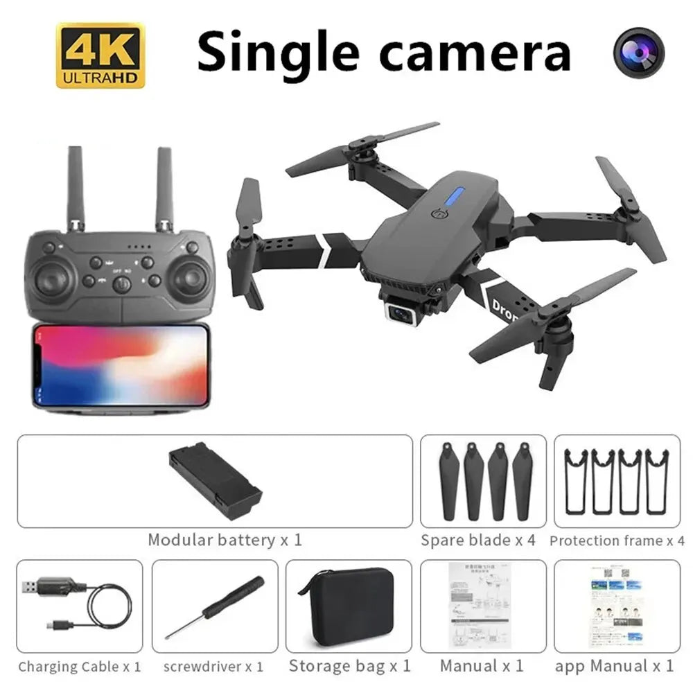 E88 4K Professional Drone – Foldable RC Quadcopter with HD Camera & WiFi FPV