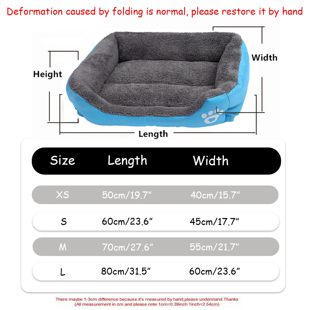 Color Square Winter Soft Warm House for Dogs & Cats – Waterproof Pet Bed