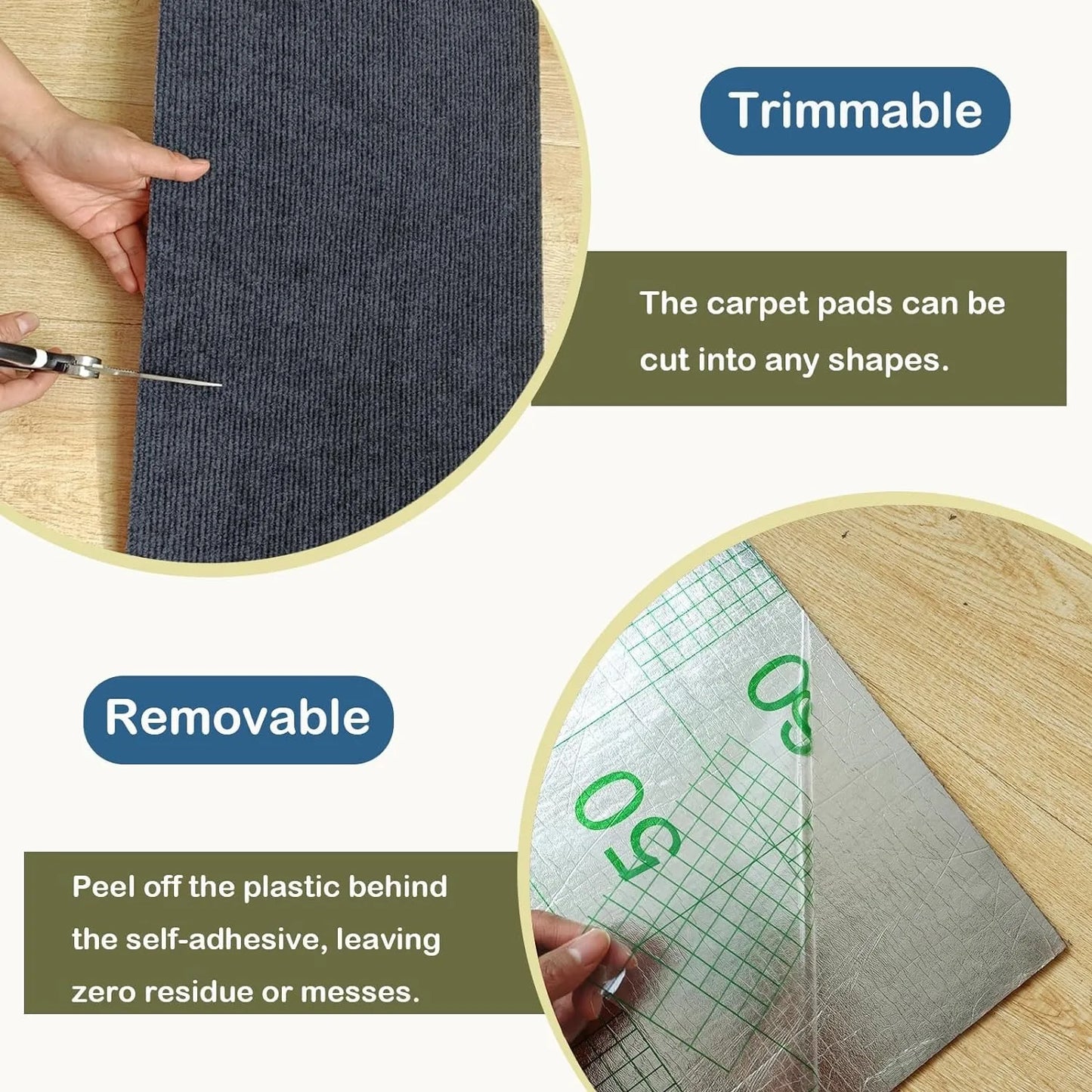 Anti-Cat Scratch Mat – Trimmable Self-Adhesive Carpet for Furniture & Sofa Protection